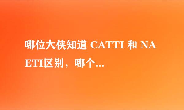 哪位大侠知道 CATTI 和 NAETI区别，哪个更有用啊？