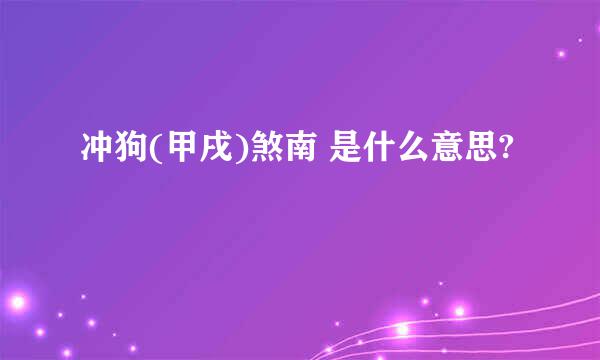 冲狗(甲戌)煞南 是什么意思?