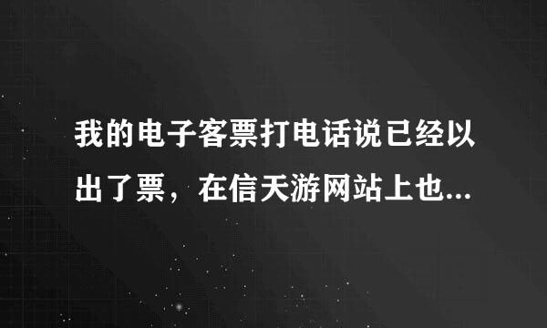 我的电子客票打电话说已经以出了票，在信天游网站上也可以查到信息，但是信天游上说尚未出票，这是为什么