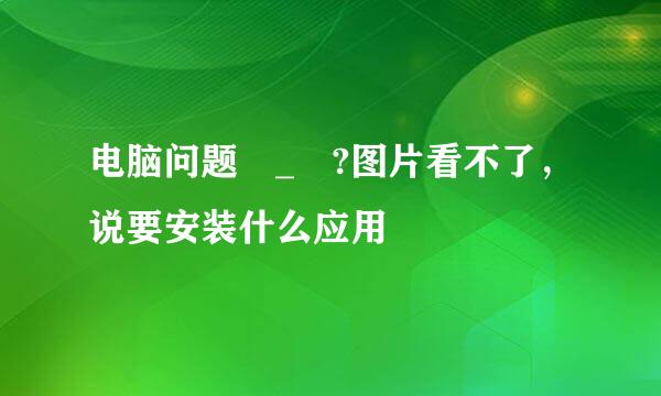 电脑问题・_・?图片看不了，说要安装什么应用