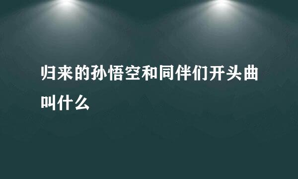 归来的孙悟空和同伴们开头曲叫什么