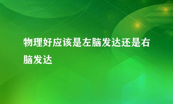 物理好应该是左脑发达还是右脑发达