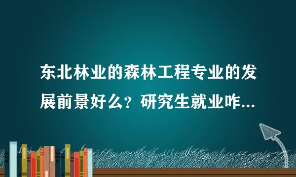 东北林业的森林工程专业的发展前景好么？研究生就业咋样？出来都做什么？