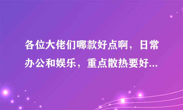 各位大佬们哪款好点啊，日常办公和娱乐，重点散热要好，谢谢啦