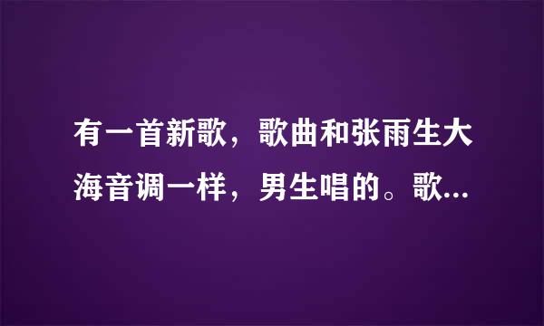 有一首新歌，歌曲和张雨生大海音调一样，男生唱的。歌词完全不同，很好听，在电影院广播听到的。求歌名