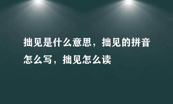 拙见是什么意思，拙见的拼音怎么写，拙见怎么读