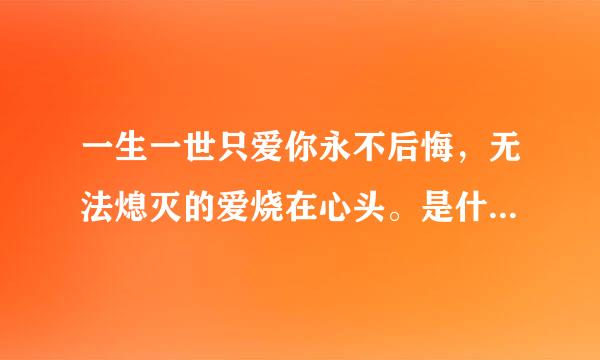 一生一世只爱你永不后悔，无法熄灭的爱烧在心头。是什么歌地歌词啊？