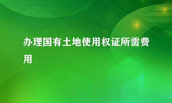 办理国有土地使用权证所需费用