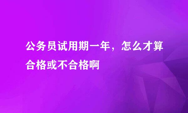 公务员试用期一年，怎么才算合格或不合格啊