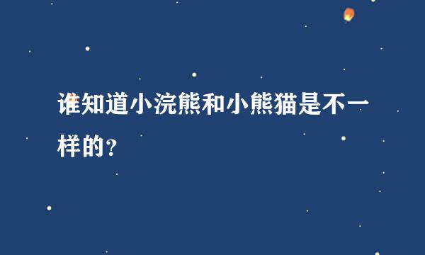 谁知道小浣熊和小熊猫是不一样的？