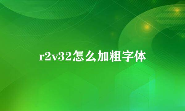 r2v32怎么加粗字体