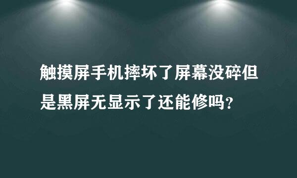 触摸屏手机摔坏了屏幕没碎但是黑屏无显示了还能修吗？