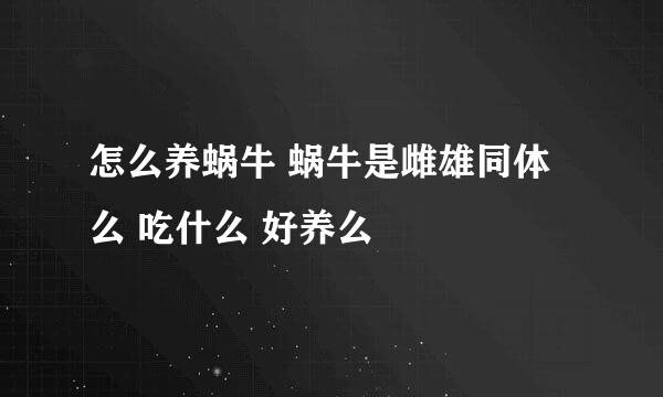 怎么养蜗牛 蜗牛是雌雄同体么 吃什么 好养么