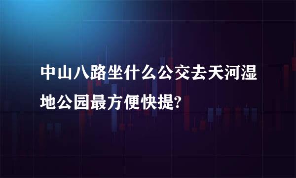 中山八路坐什么公交去天河湿地公园最方便快提?