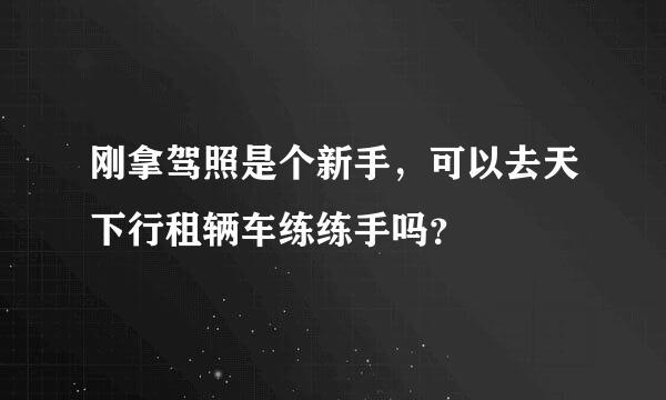 刚拿驾照是个新手，可以去天下行租辆车练练手吗？