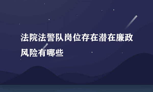 法院法警队岗位存在潜在廉政风险有哪些