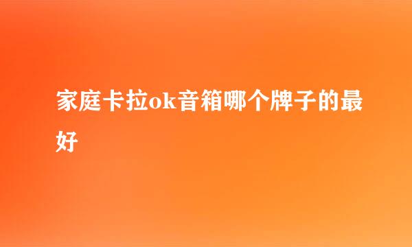 家庭卡拉ok音箱哪个牌子的最好