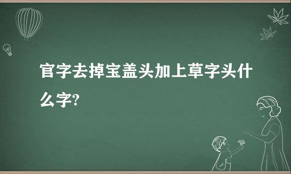 官字去掉宝盖头加上草字头什么字?