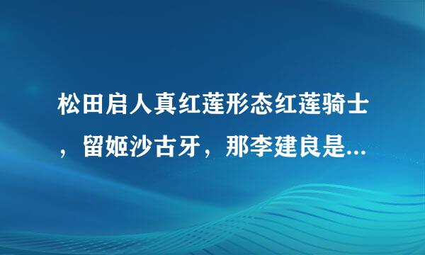 松田启人真红莲形态红莲骑士，留姬沙古牙，那李建良是。。。。我不想再看了，好像有点扯。。。