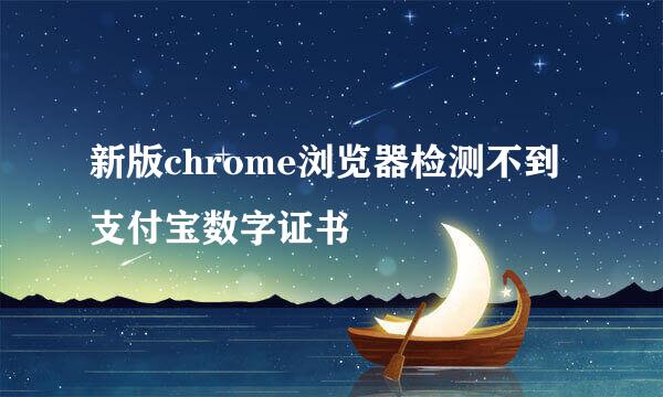 新版chrome浏览器检测不到支付宝数字证书