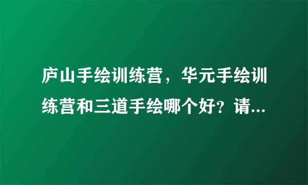 庐山手绘训练营，华元手绘训练营和三道手绘哪个好？请各位去过的朋友回答一下。