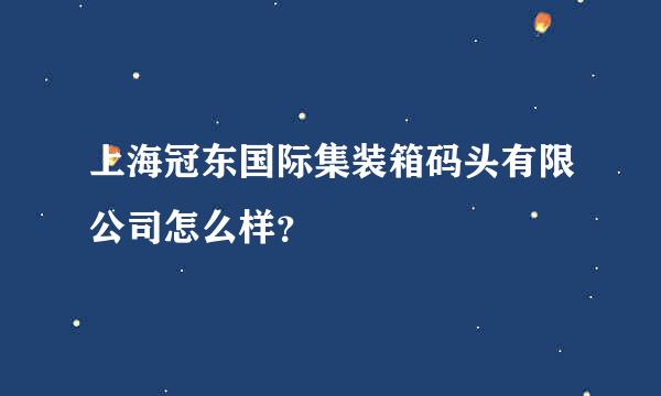 上海冠东国际集装箱码头有限公司怎么样？