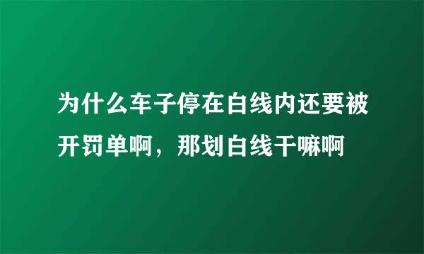 为什么车子停在白线内还要被开罚单啊，那划白线干嘛啊