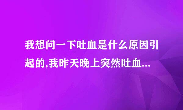 我想问一下吐血是什么原因引起的,我昨天晚上突然吐血,但是没有任何症状人也没有什么不舒服怎么会吐血呢?