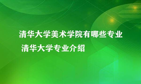 清华大学美术学院有哪些专业 清华大学专业介绍