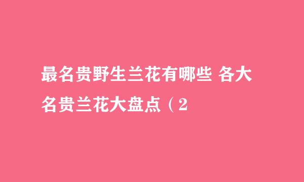 最名贵野生兰花有哪些 各大名贵兰花大盘点（2