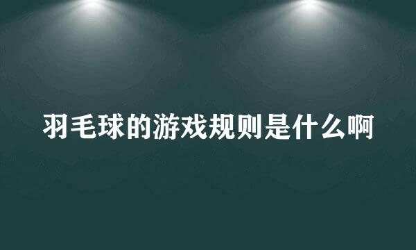 羽毛球的游戏规则是什么啊