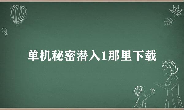 单机秘密潜入1那里下载