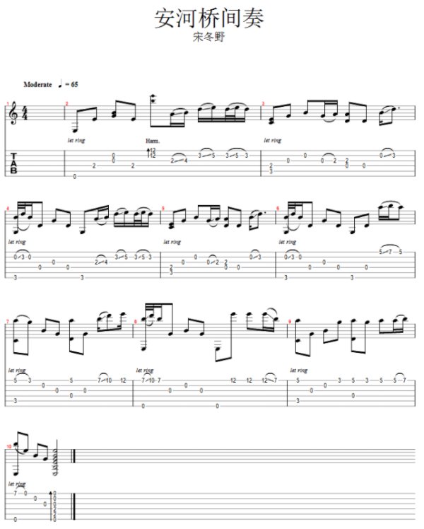 《安河桥》指弹吉他谱是什么？