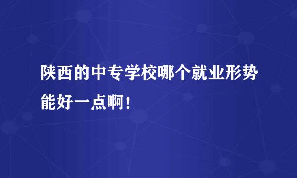 陕西的中专学校哪个就业形势能好一点啊！