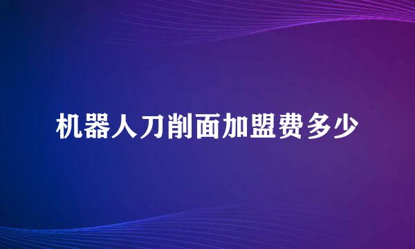 机器人刀削面加盟费多少