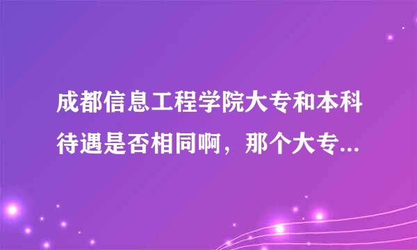 成都信息工程学院大专和本科待遇是否相同啊，那个大专能否升本校的本啊，如何升，容易吗？？？