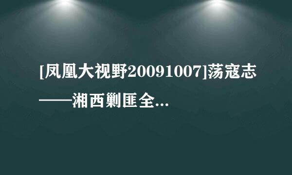 [凤凰大视野20091007]荡寇志——湘西剿匪全纪录（三）种子下载地址有么？好东西大家分享