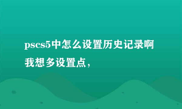 pscs5中怎么设置历史记录啊我想多设置点，