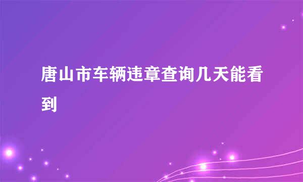 唐山市车辆违章查询几天能看到