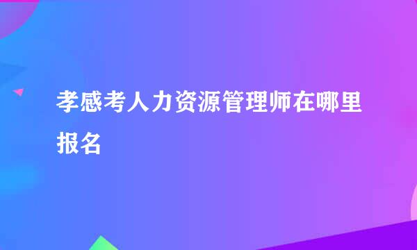 孝感考人力资源管理师在哪里报名