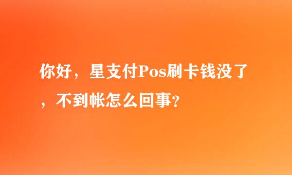 你好，星支付Pos刷卡钱没了，不到帐怎么回事？