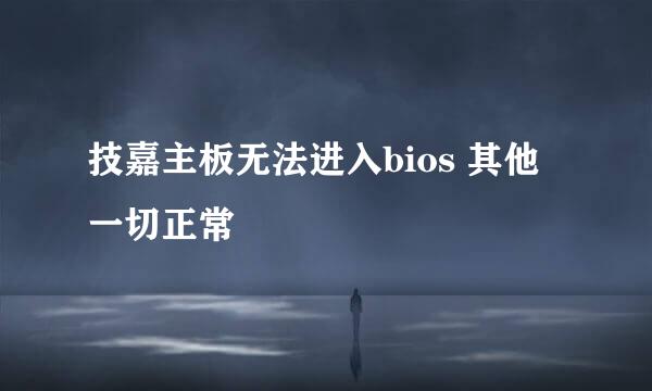 技嘉主板无法进入bios 其他一切正常