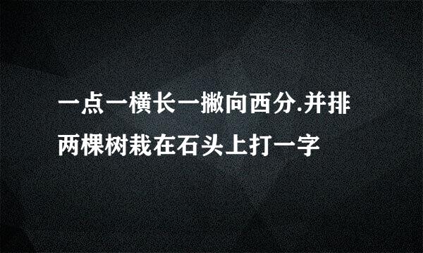 一点一横长一撇向西分.并排两棵树栽在石头上打一字