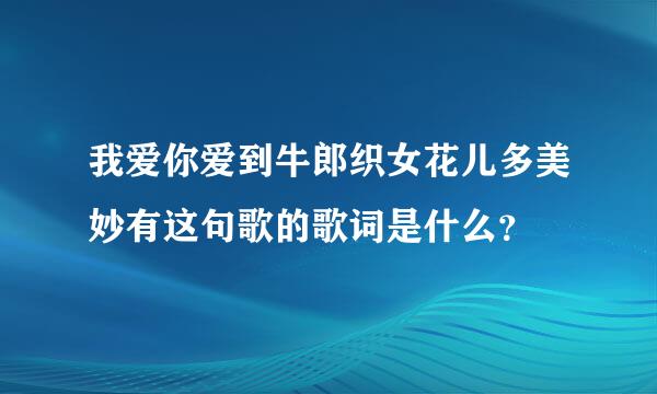 我爱你爱到牛郎织女花儿多美妙有这句歌的歌词是什么？