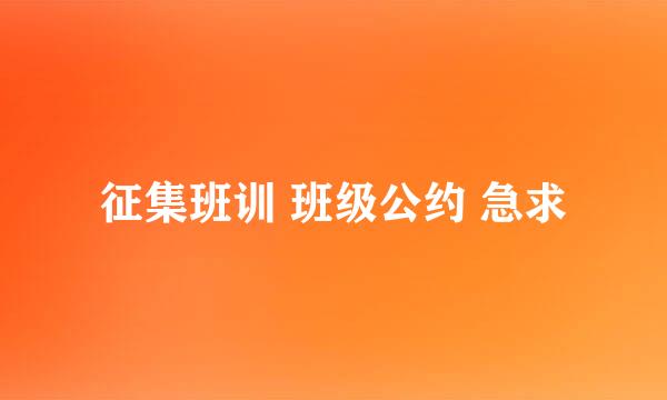 征集班训 班级公约 急求