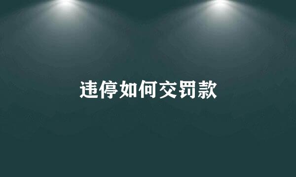 违停如何交罚款