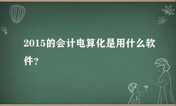 2015的会计电算化是用什么软件？