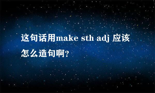 这句话用make sth adj 应该怎么造句啊？