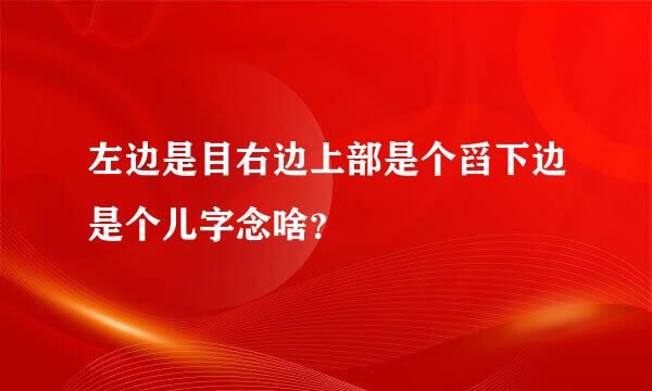 左边是目右边上部是个舀下边是个儿字念啥？