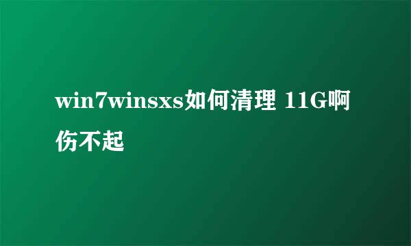 win7winsxs如何清理 11G啊 伤不起